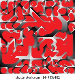 Red Liquid Geometric Background Design, Fluid Gradient Geometric Backdrop Shapes Art Composition, Futuristic Minimal Design Poster, Abstract Fest Creative Template