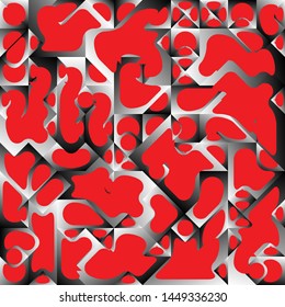 Diseño de fondo geométrico del líquido rojo, formas de fondo geométrico del degradado del fluido, composición artística, afiche de diseño minimalista futurista, plantilla creativa del festival abstracto