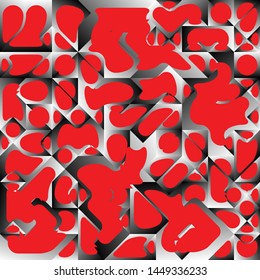 Red Liquid Geometric Background Design, Fluid Gradient Geometric Backdrop Shapes Art Composition, Futuristic Minimal Design Poster, Abstract Fest Creative Template