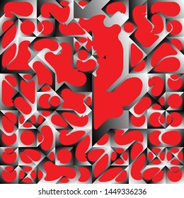 Red Liquid Geometric Background Design, Fluid Gradient Geometric Backdrop Shapes Art Composition, Futuristic Minimal Design Poster, Abstract Fest Creative Template