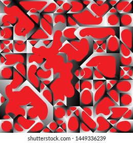 Diseño de fondo geométrico del líquido rojo, formas de fondo geométrico del degradado del fluido, composición artística, afiche de diseño minimalista futurista, plantilla creativa del festival abstracto