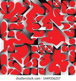 Red Liquid Geometric Background Design, Fluid Gradient Geometric Backdrop Shapes Art Composition, Futuristic Minimal Design Poster, Abstract Fest Creative Template