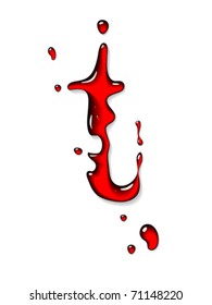 Red liquid letter
