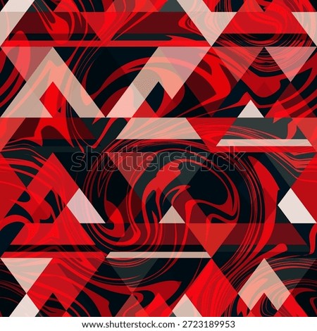 Red Liquid Marble Geometric Overlay