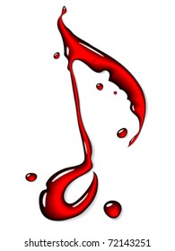 Red liquid note symbol