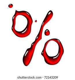 Sinal de porcentagem de líquido vermelho