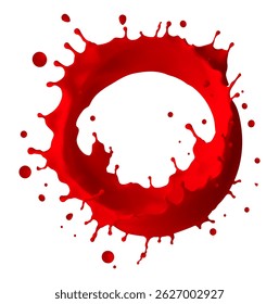 red liquid splash with clipping path illustration,circle