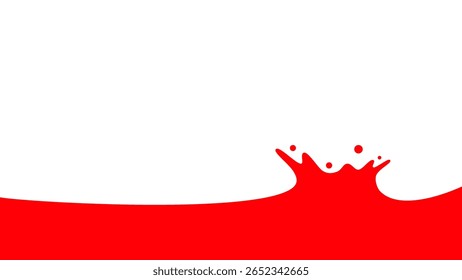 Salpicadura líquida roja sobre fondo blanco limpio. Atrevida ilustración abstracta de una salpicadura de líquido rojo.