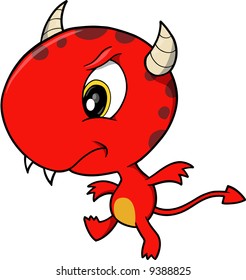Red Little Devil Vector Illustration
