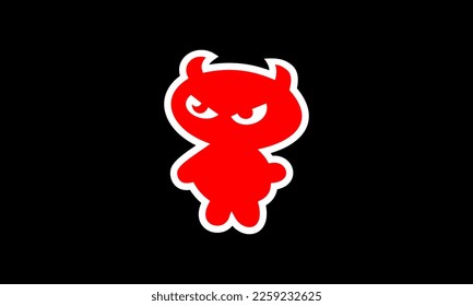 Red little ghost abstract design