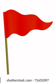 Red little three cornered flag