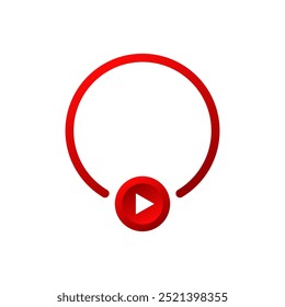 Red live broadcast logo. Video stream online icon.