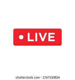 Vektor Stok Red Live Button Icon Design Isolated (Tanpa Royalti ...