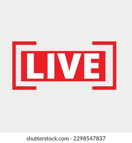 Red Live button icon vector illustration