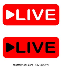 Red Live Button Live Symbols Badges Stock Vector (Royalty Free ...