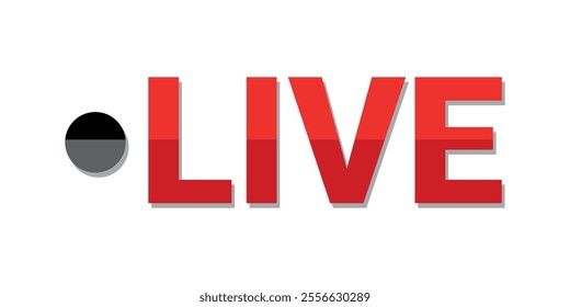  red live icon with play button icon