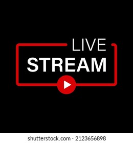 Red Live Line Stream Sign. Streaming TV Banner. Online Broadcast, News, Show, Channel Television. Symbol of Livestream. Isolated Vector Illustration. - Shutterstock ID 2123656898