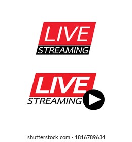 Red live stream icon design 