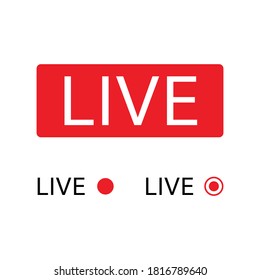 Red live stream icon design 