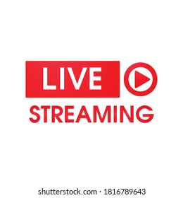 Red live stream icon design 