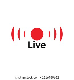 Red live stream icon design 