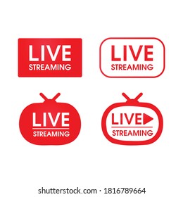 Red live stream icon design 