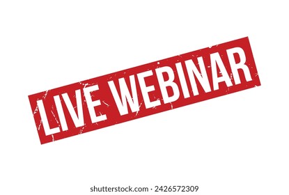 Red Live Webinar Rubber Stamp Seal Vector