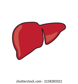Red liver icon vector illustration