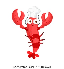 Red Lobster Chef Smiling Character