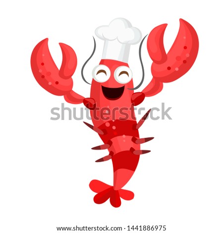 Red Lobster Chef Smiling Character