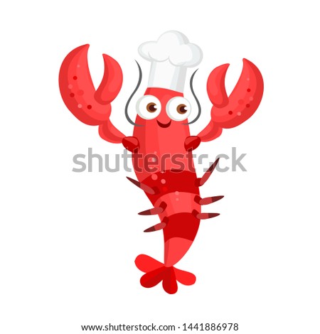 Red Lobster Chef Smiling Character