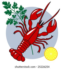 Red lobster dinner vector composition