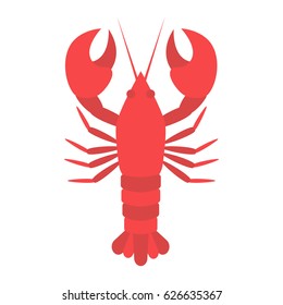 red lobster in flat style isolated