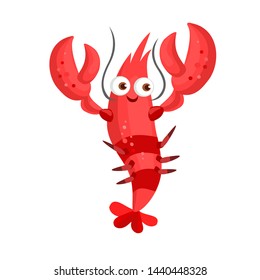 Red Lobster funny character vector