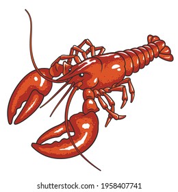 Red Lobster Hand-drawn Vector Illustration