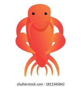 Red lobster icon. Cartoon of red lobster vector icon for web design isolated on white background
