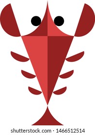 Red lobster illustration on white background