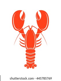 Red lobster. Isolated logo on white background. Vector illustration 