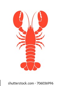 Red lobster. Isolated lobster on white background

