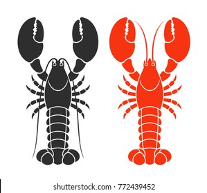 Red lobster. Isolated lobster on white background

