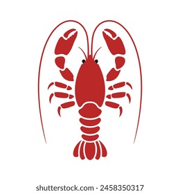 Red lobster logo for restaurant or menu, vector eps 10