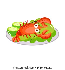 a red Lobster on dish