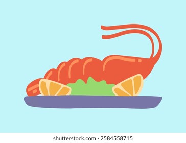 A red lobster on a platter