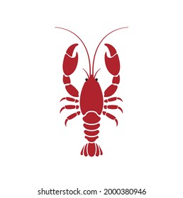 red lobster on white background