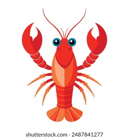 a red lobster on a white background