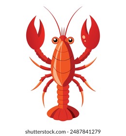 a red lobster on a white background