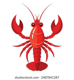 a red lobster on a white background