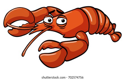 Red lobster with sad eyes illustration