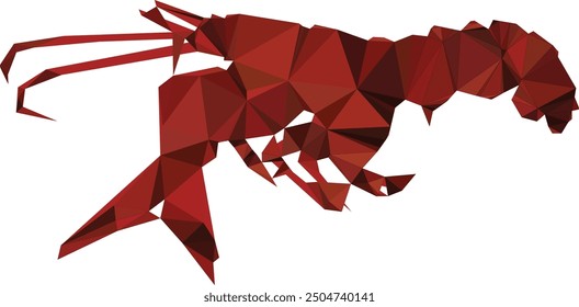 red lobster side view lowpoly