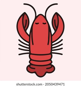 red lobster stroke element vector